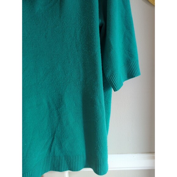 Spring + Mercer Women's 3X Plus Bright Green Cowl Neck Sweater Half Sleeve Flow - Picture 6 of 11